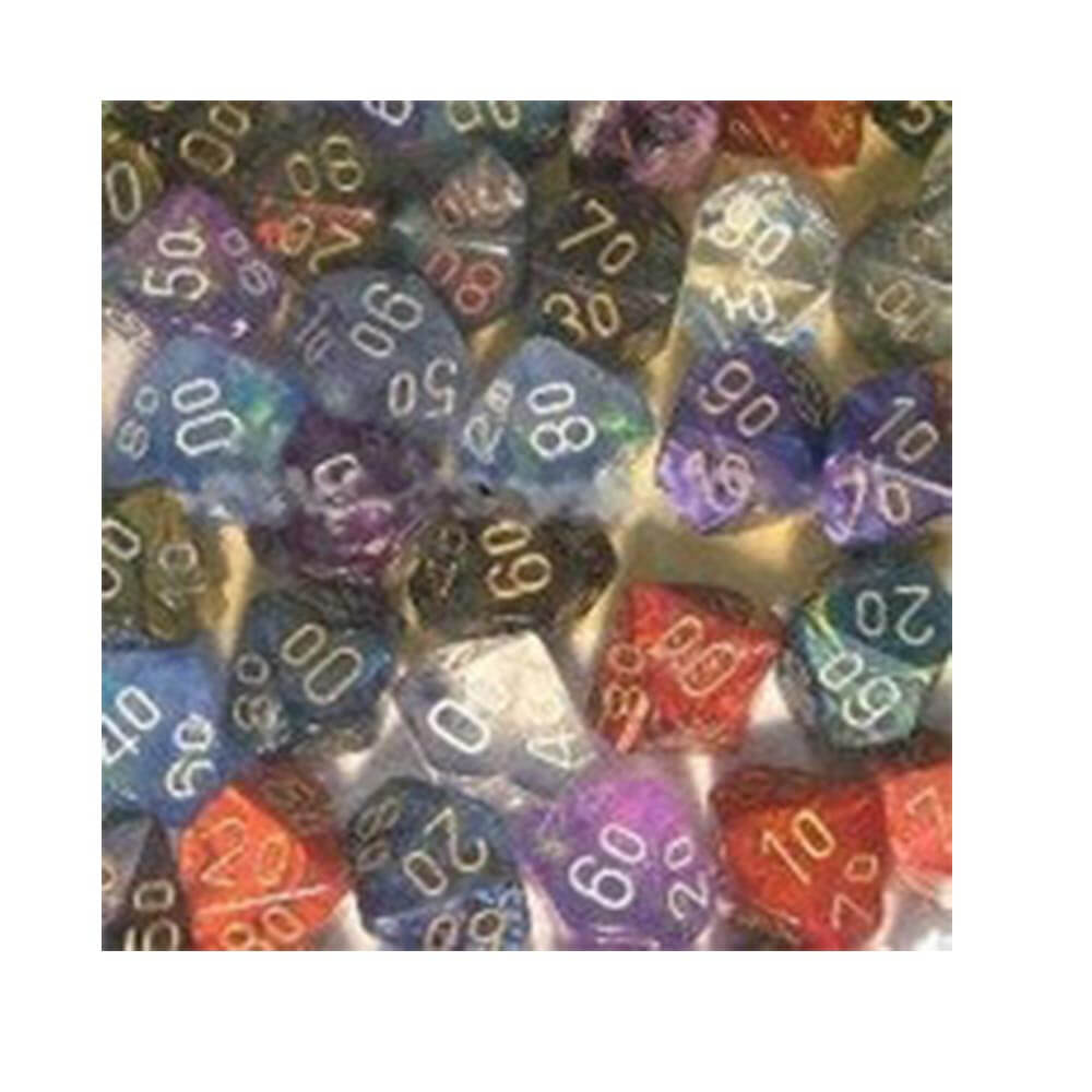 D10 TENS DICE BORDED LOOK POLY (50 DICE)