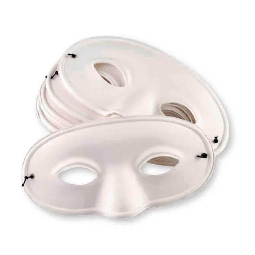 EC Paper Mache masker med elastisk 24pk