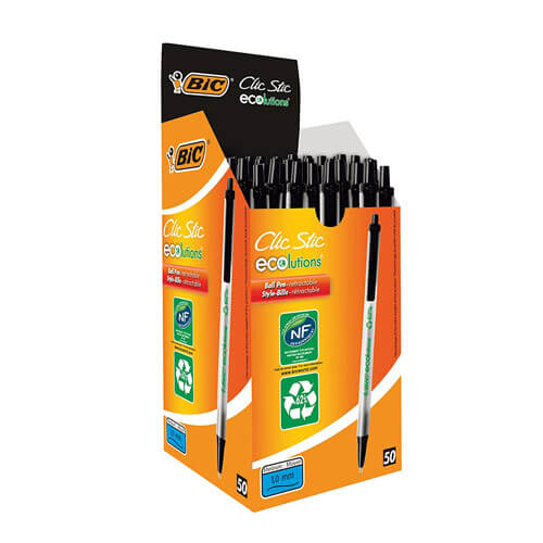 Bic Ecolutions Clic Ballpoint Pen 1.0mm (50pk)