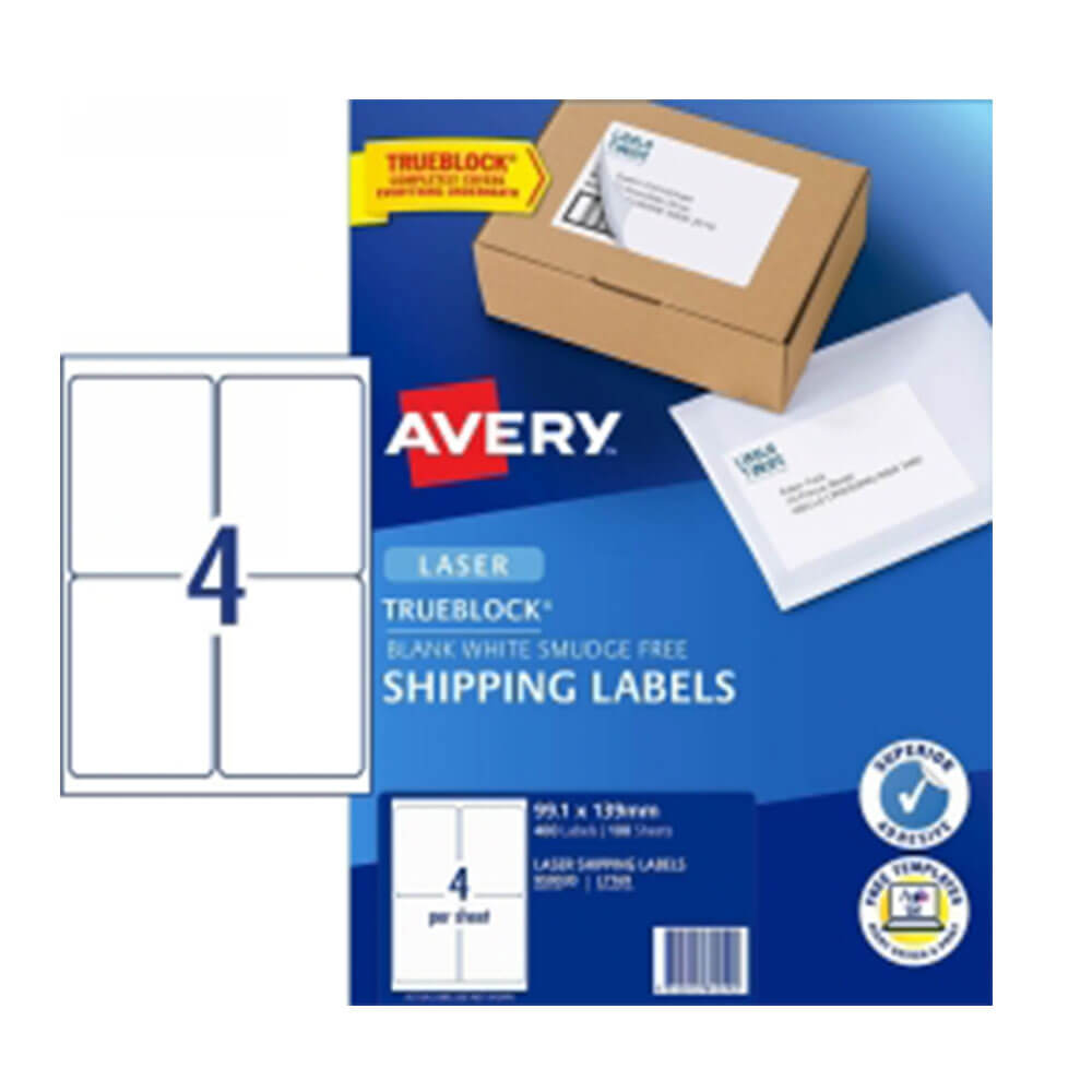 Etichetta di spedizione Avery White 100pk