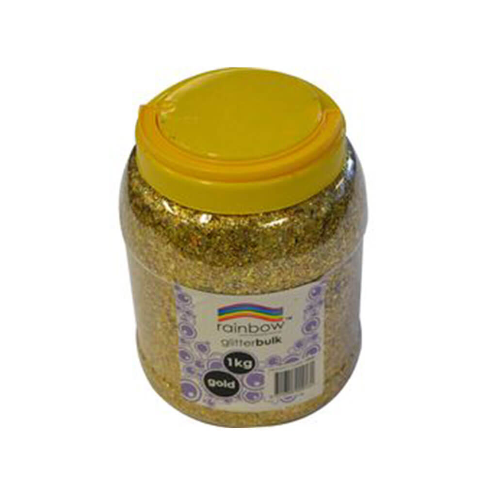 Regnbue glitter bulk 1 kg krukke