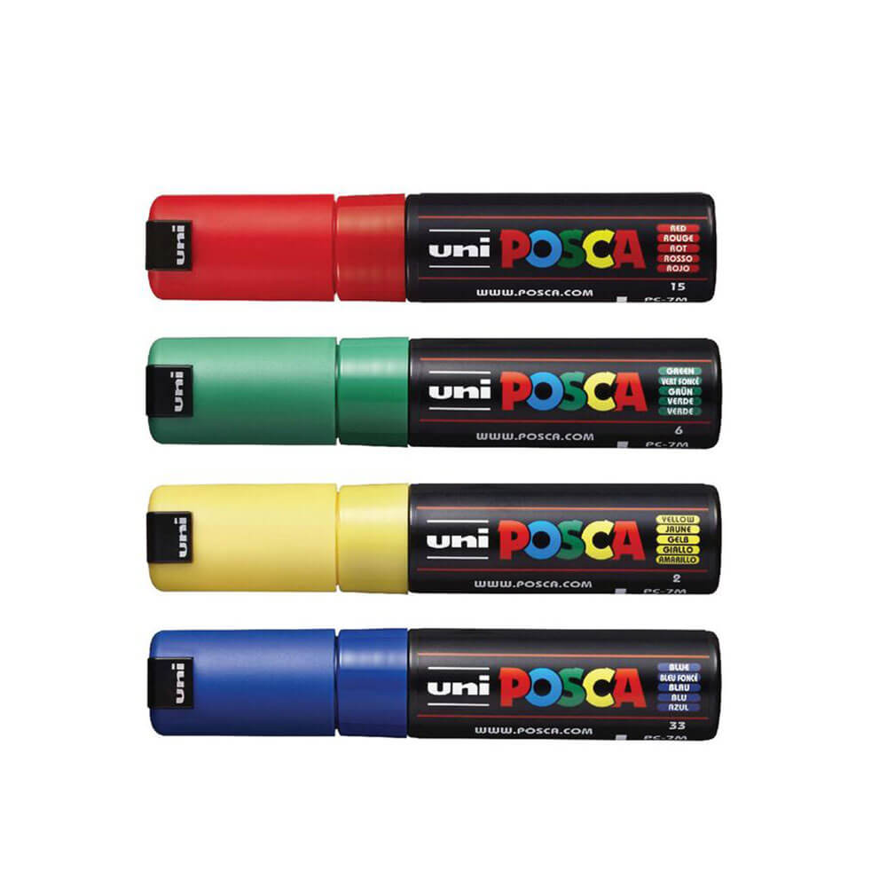 Uni Posca 4,5 mm tip marker diverse (4pk)