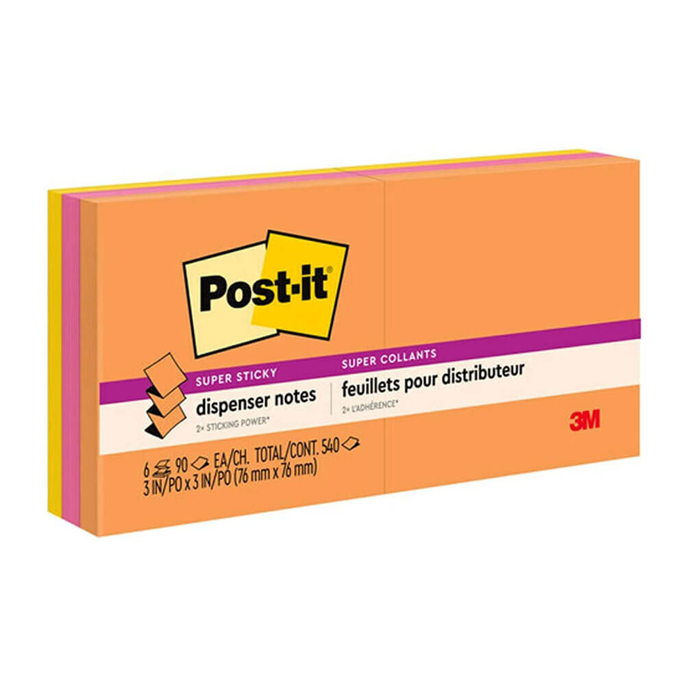 Post-it Super Stick-up-noter 76x76mm (6PK)