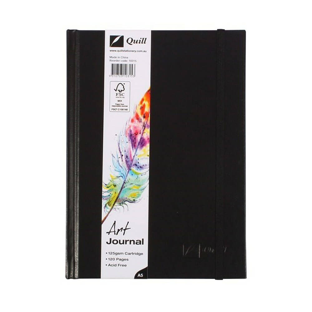 Journal d'art de fermeture élastique de couverture dure de la quill 60 feuilles