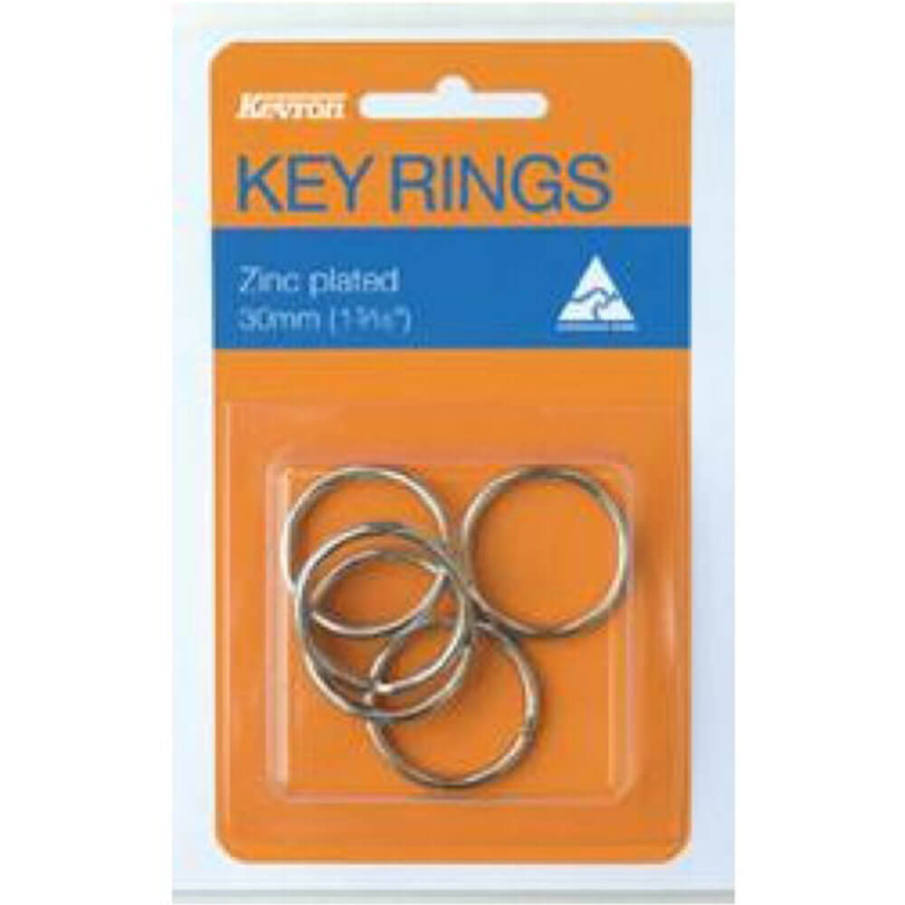 Kevron -sleutelringen 5pk (zinkverplated)