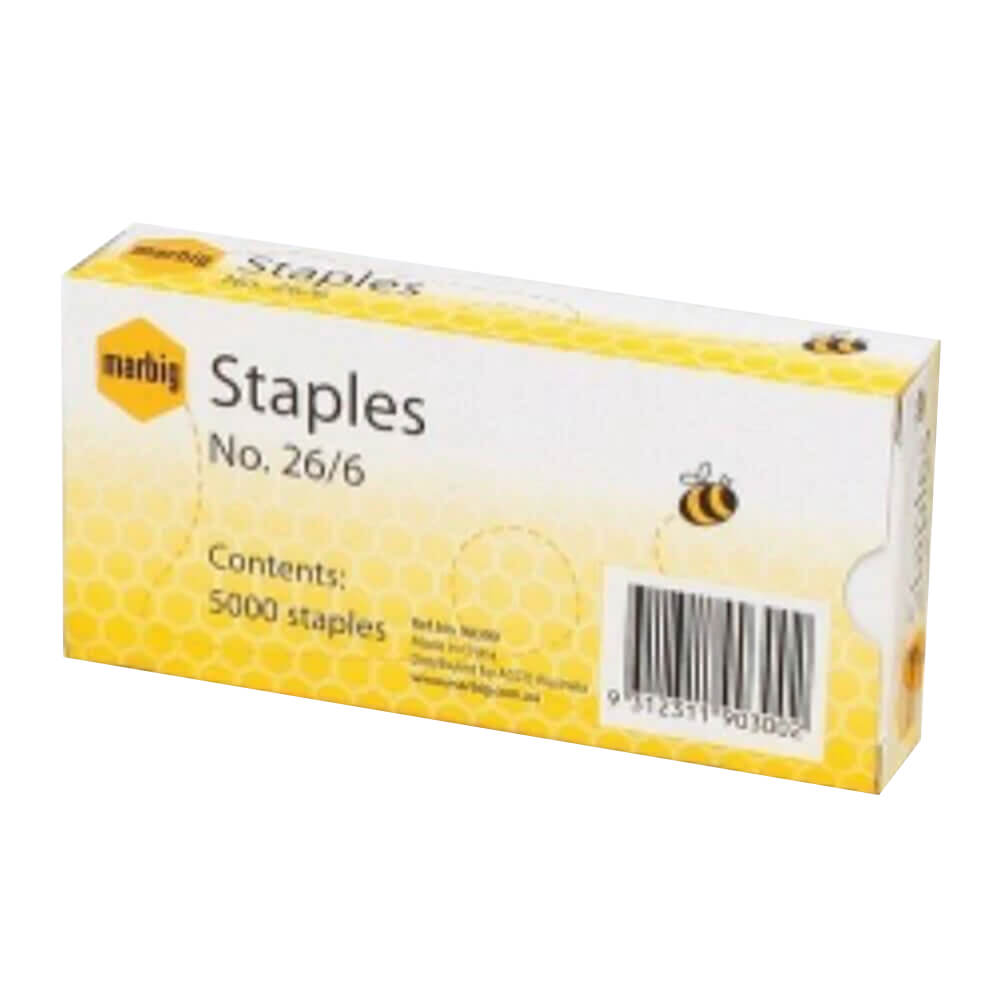 Marbig Staples fyller 5000/låda (nr 26/6)