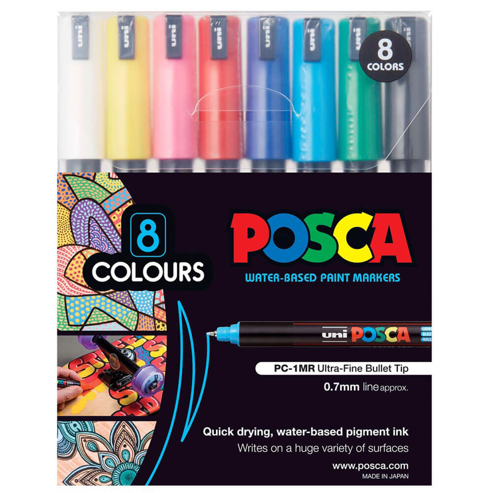 Uni Posca Extra Fine Tip Paint Marker (8PK)