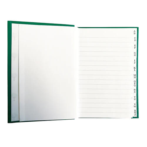 Collins Hard Cover Notebook 96 Pages A-Z C7 (Green)