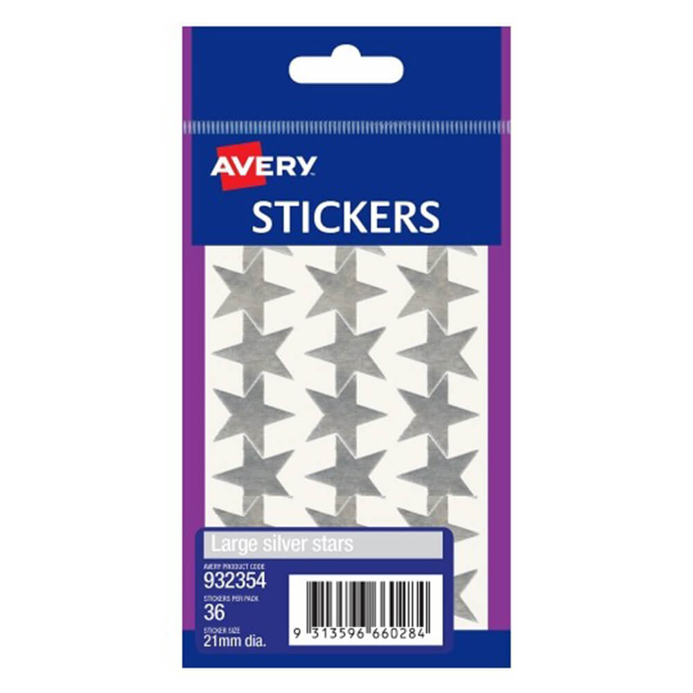 Étiquette Avery F / P Silver Stars (pack de 10)