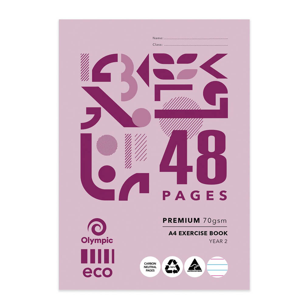 Olympisch A4 Eco-gerecycled 48 pagina's tellende oefenboek 20pk